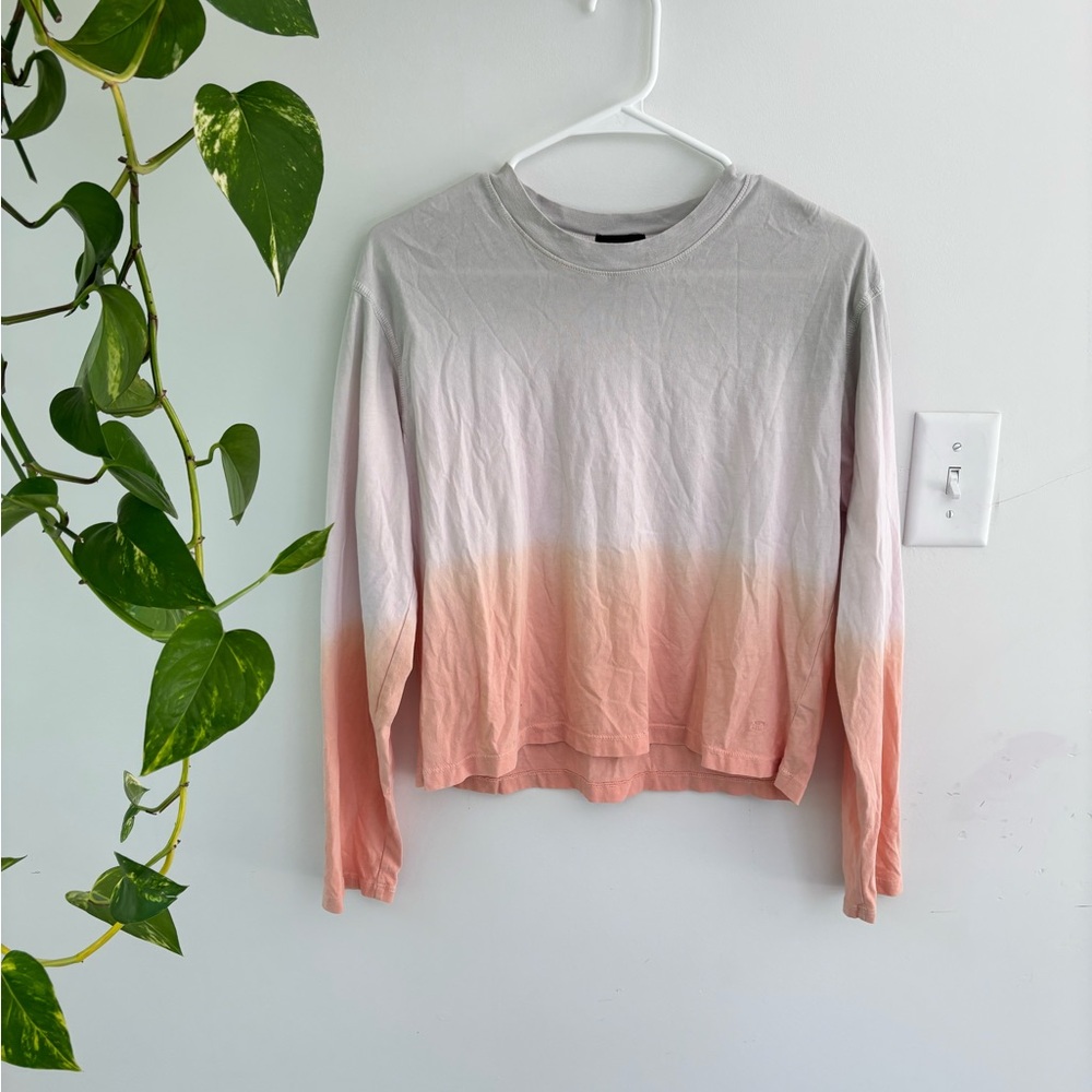 ATM Anthony Thomas Melillo Gray and White Crop Hoodie